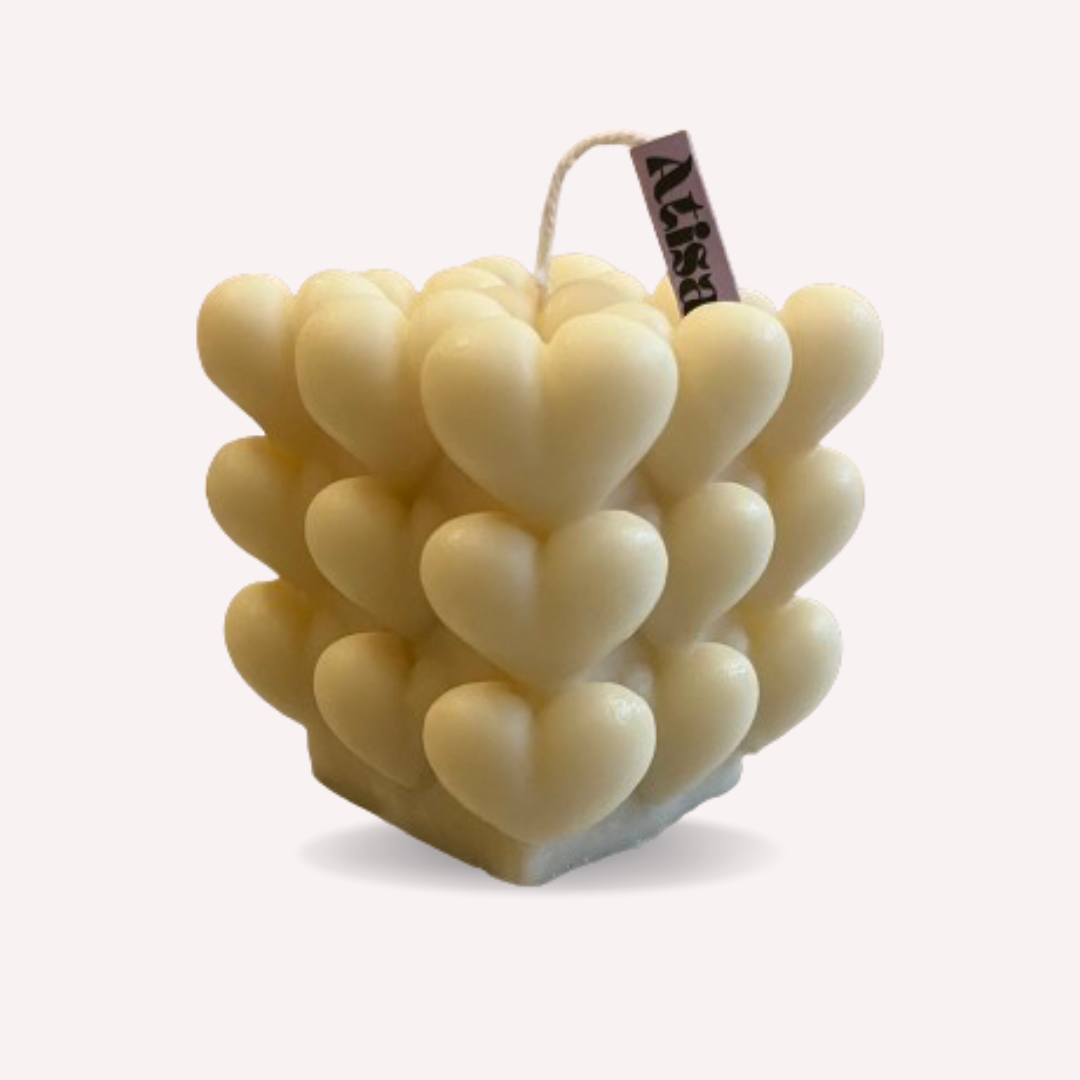 Atisa Heart Bubble Soy Wax Candle (Customisable)