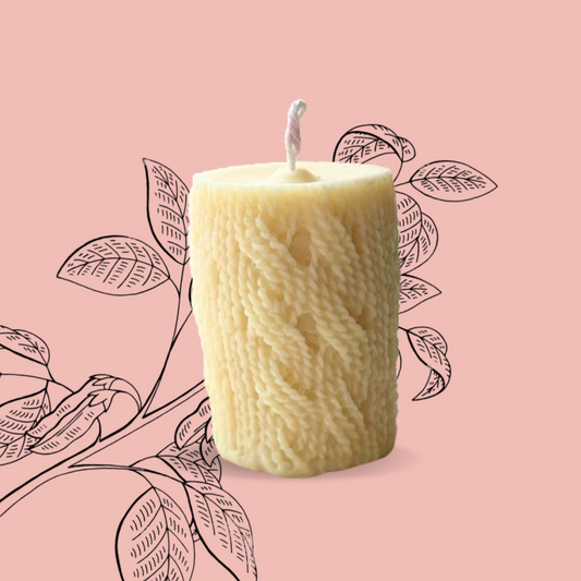 Atisa Knitted Pillar Soy Wax Candle (Customisable)