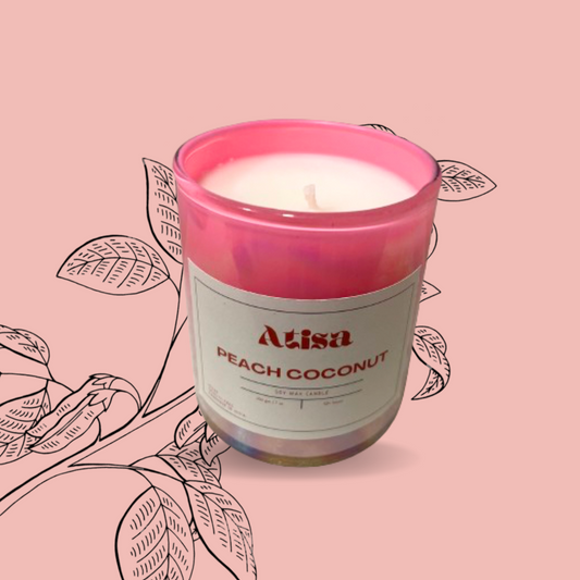 Atisa Holographic Pink Jar Luxe Soy Creme Wax Candle (Customisable)