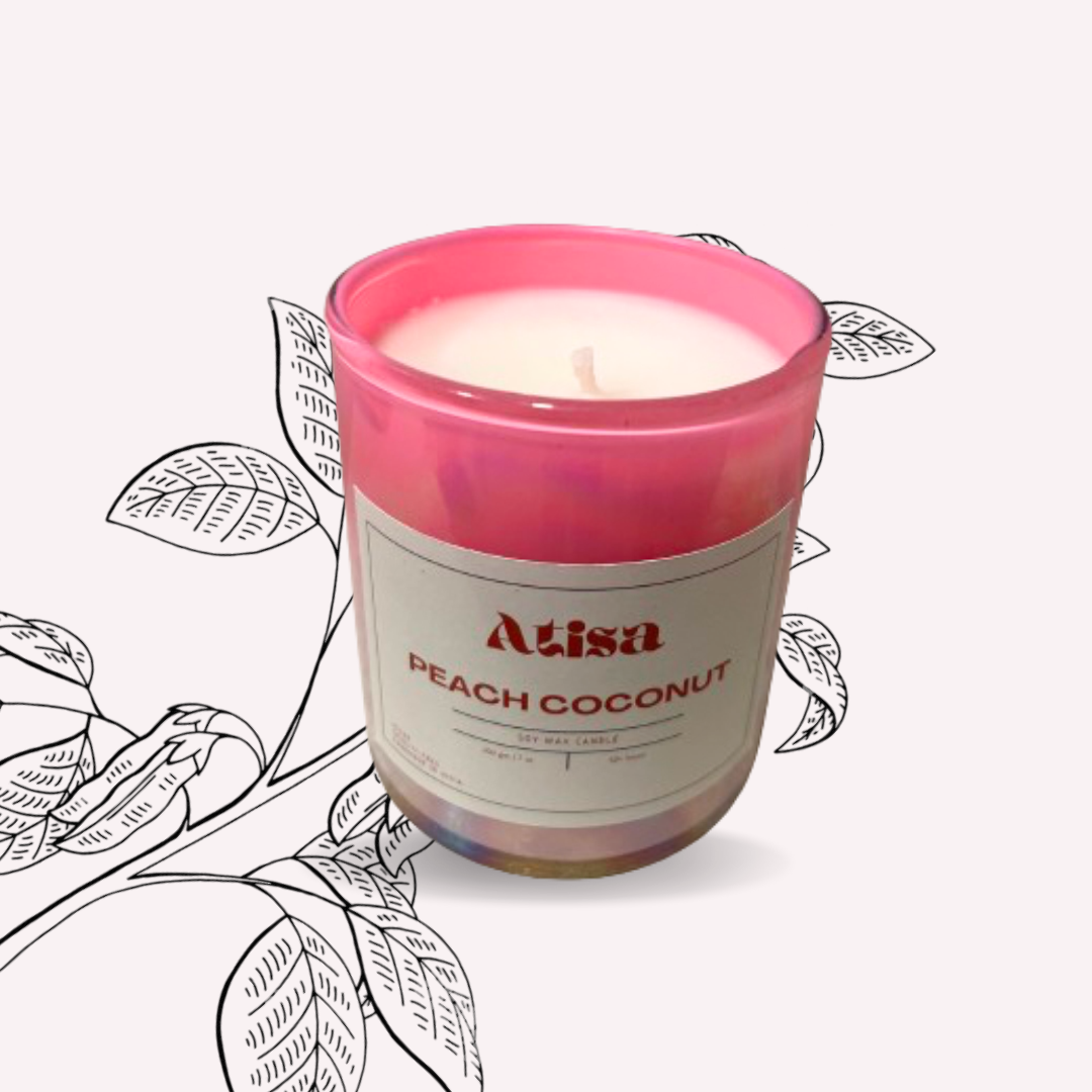 Atisa Holographic Pink Jar Luxe Soy Creme Wax Candle (Customisable)