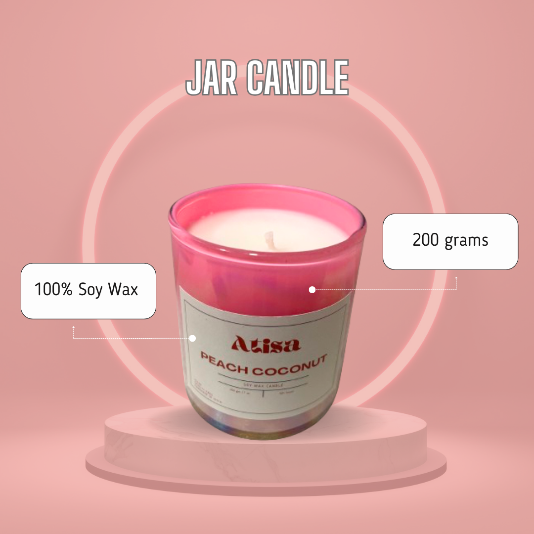 Atisa Holographic Pink Jar Luxe Soy Creme Wax Candle (Customisable)