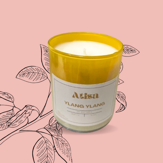 Atisa Holographic Yellow Jar Luxe Soy Creme Wax Candle (Customisable)