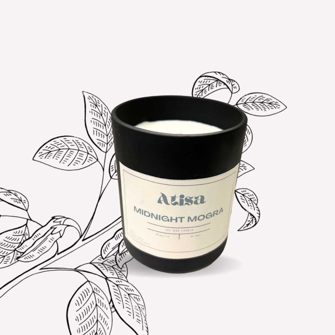 Atisa Matte Black Jar Luxe Soy Creme Wax Candle (Customisable)