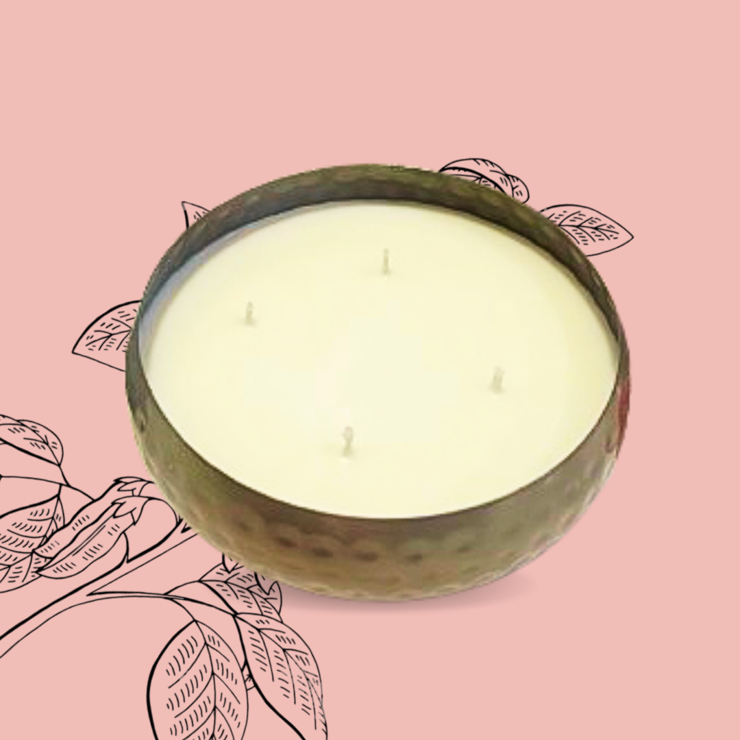 Atisa Metal Urli Luxe Soy Creme Wax Candle (Customisable)